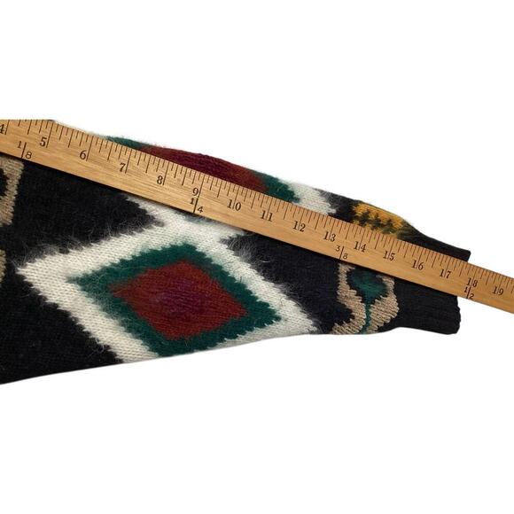 Rafaella Angora Blend Sweater M Shawl Collar Cardigan Aztech Southwestern - Picture 7 of 8